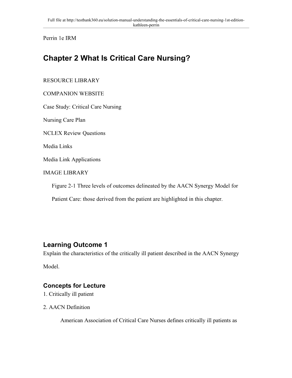 Chapter 2 Care of the Critically Ill Patient