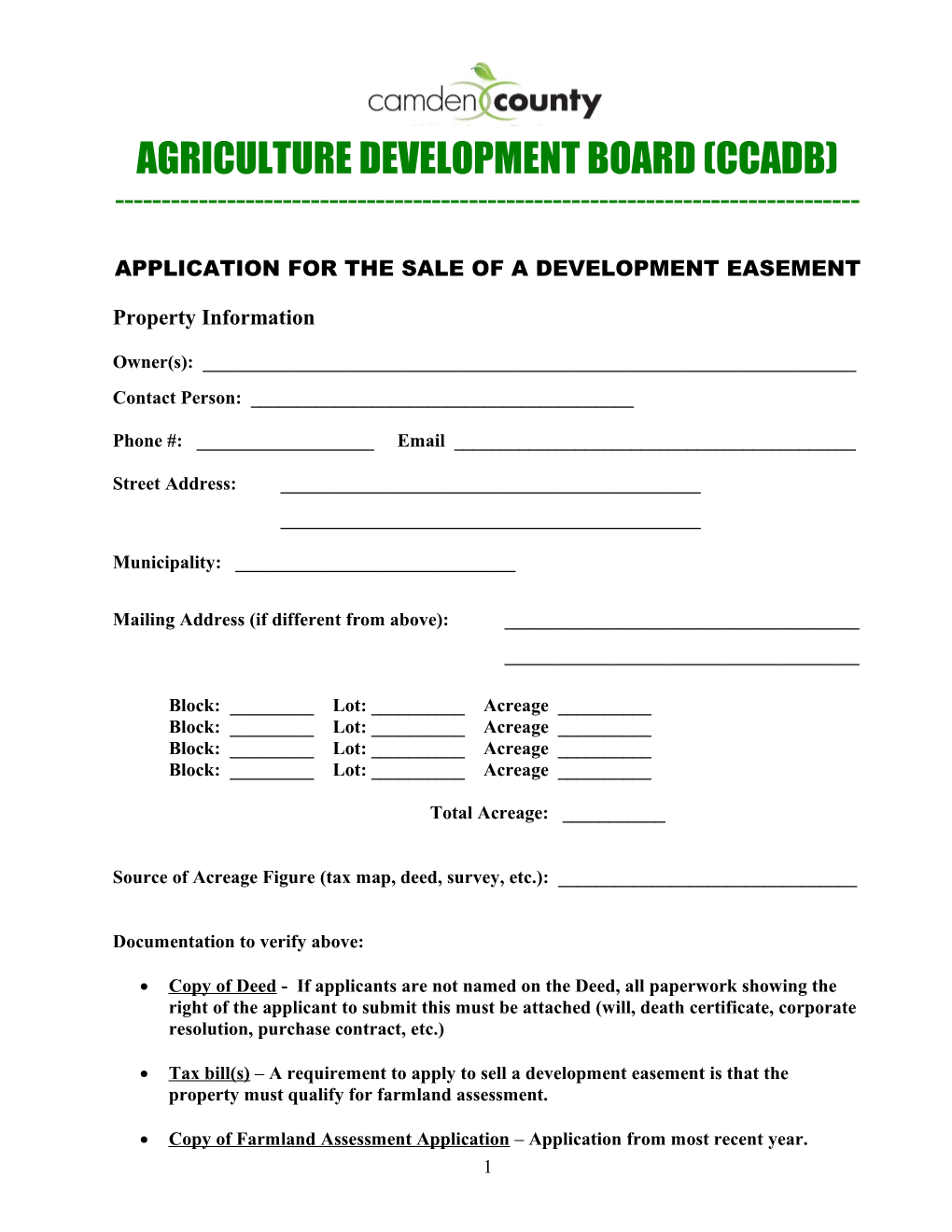 Camden County Agriculture Development Board