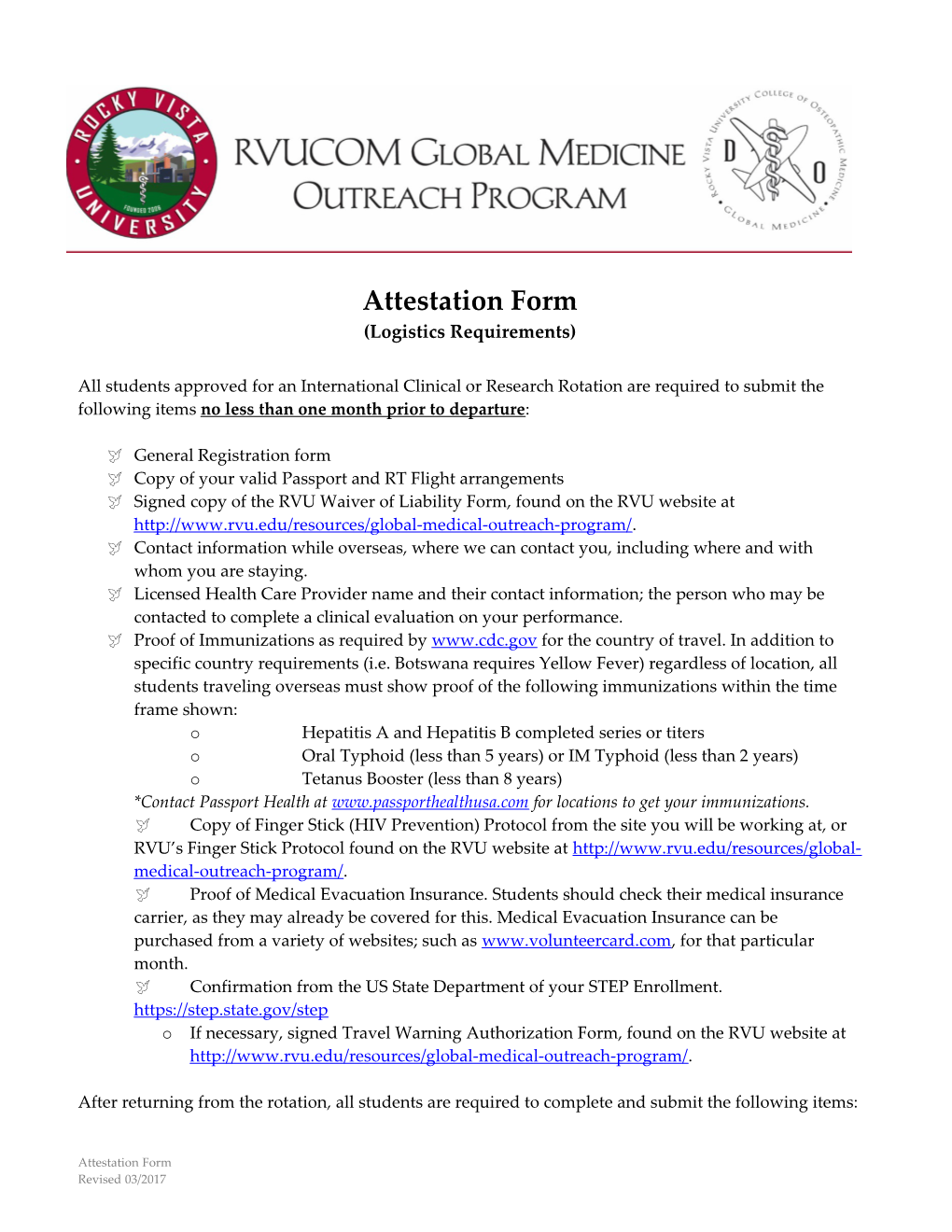 Attestation Form