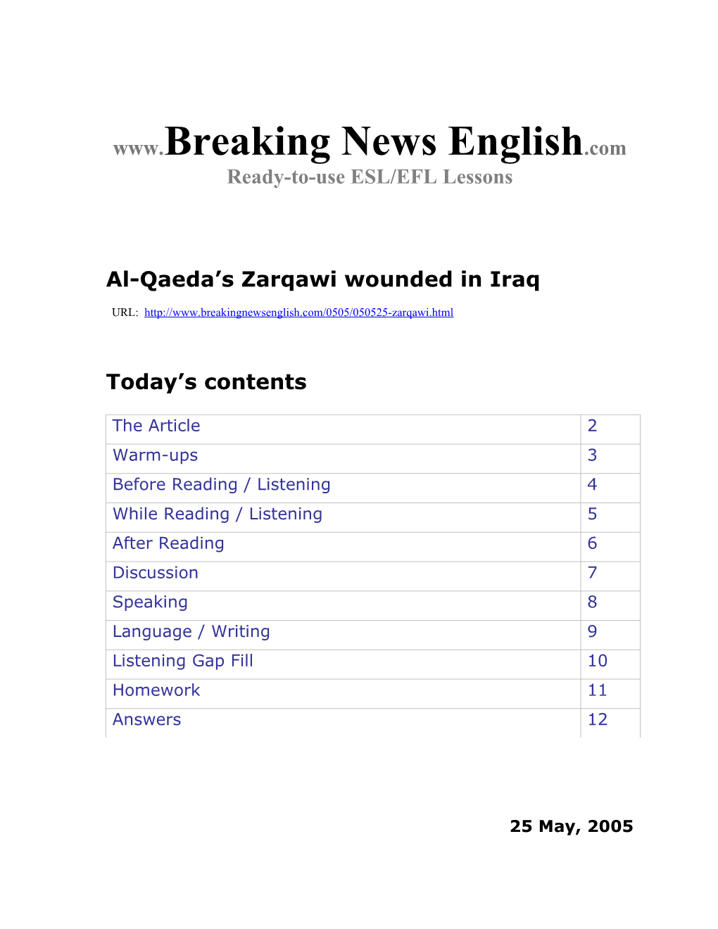 Al-Qaeda S Zarqawi Wounded in Iraq