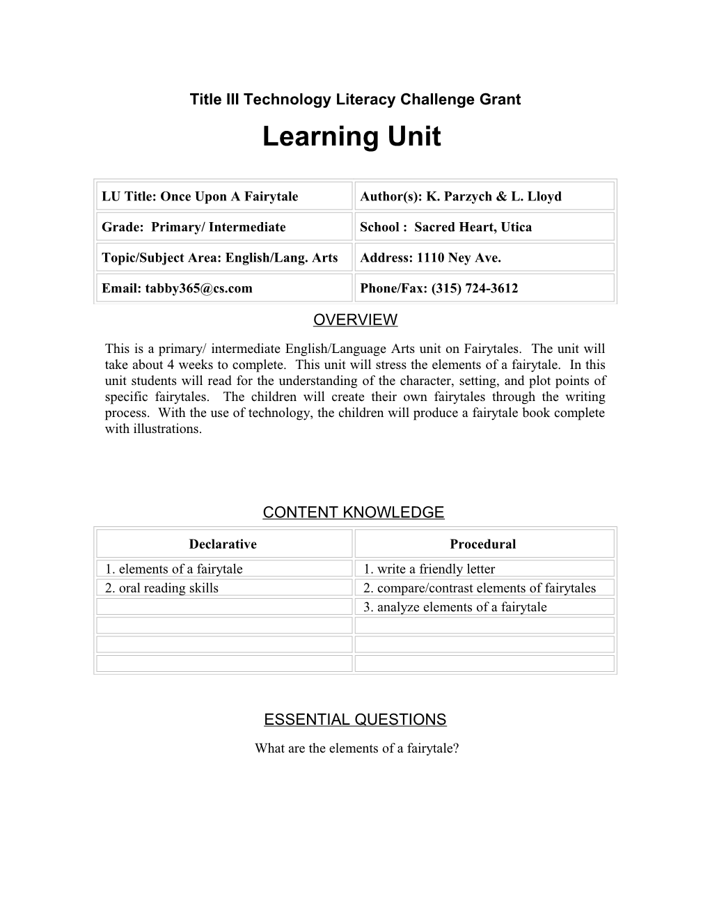 Title III Technology Literacy Challenge Grant s3