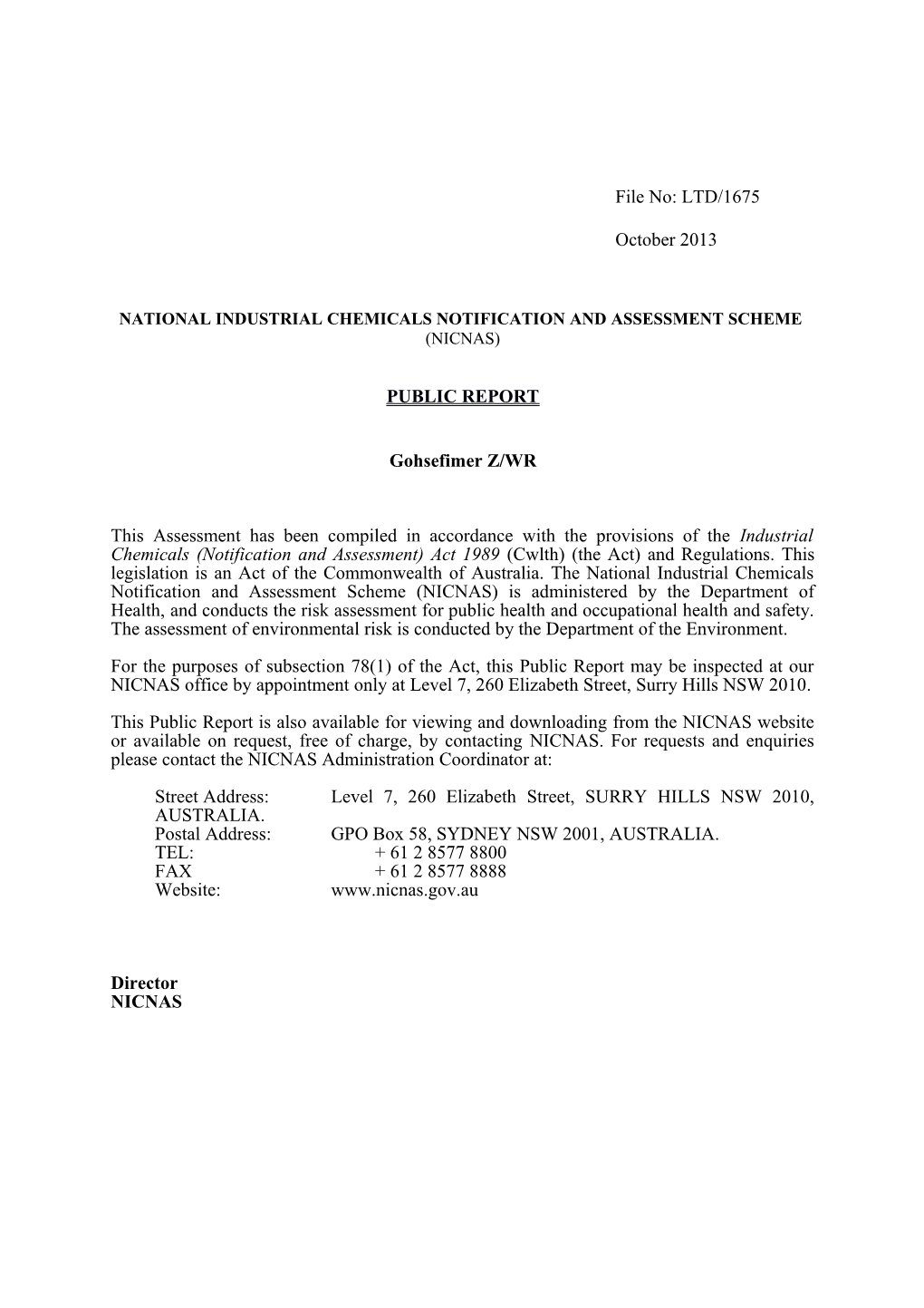 National Industrial Chemicals Notification and Assessment Scheme s41