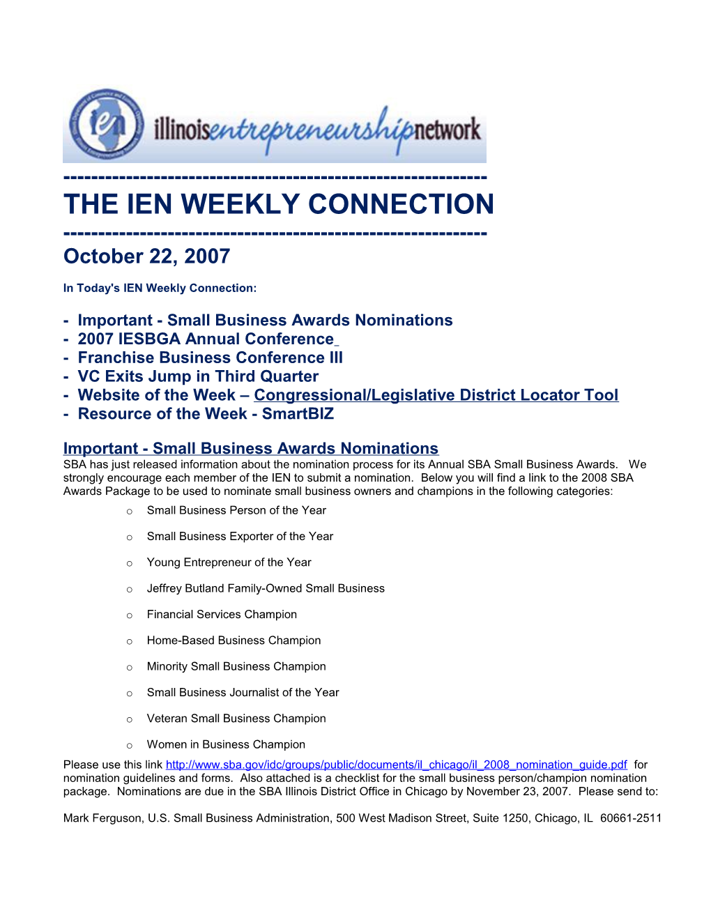 The Ien Weekly Connection s2