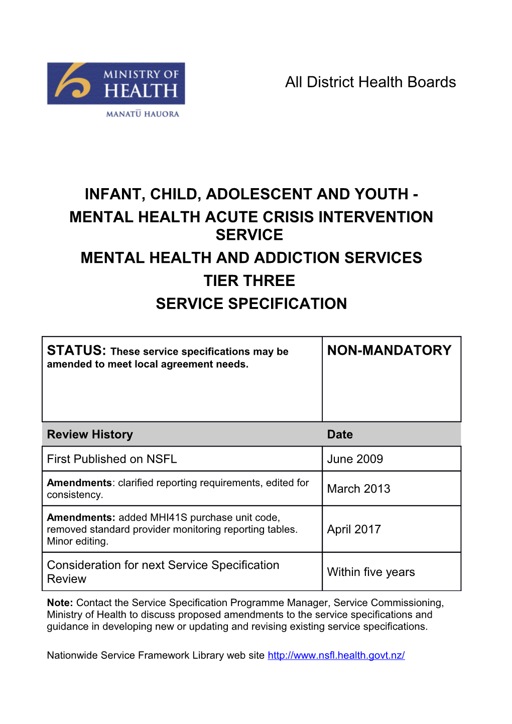 Infant, Child, Adolescent and Youth