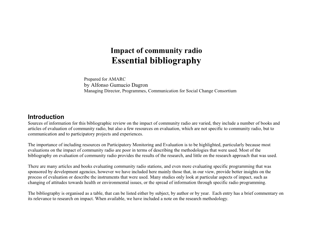 Impact of Community Radio