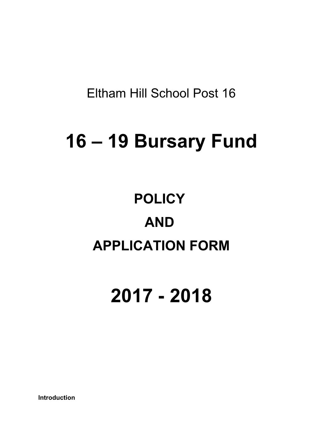 Eltham Hill School Post 16