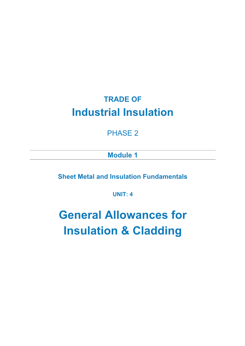 Sheet Metal and Insulation Fundamentals
