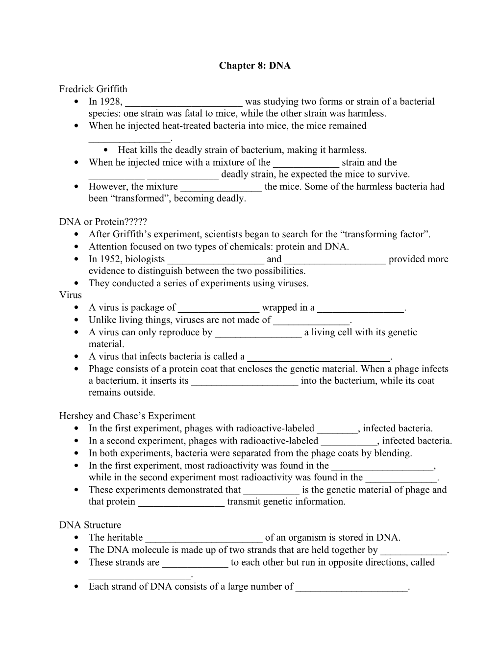 Chapter 11: DNA and the Language of Life