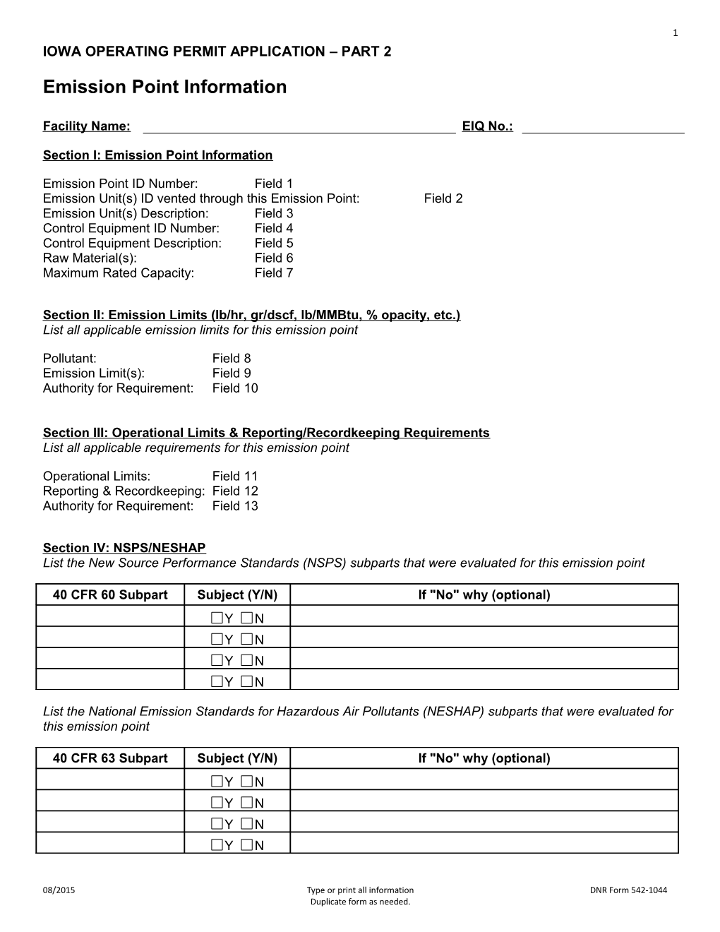 II. Source-Specific Conditions