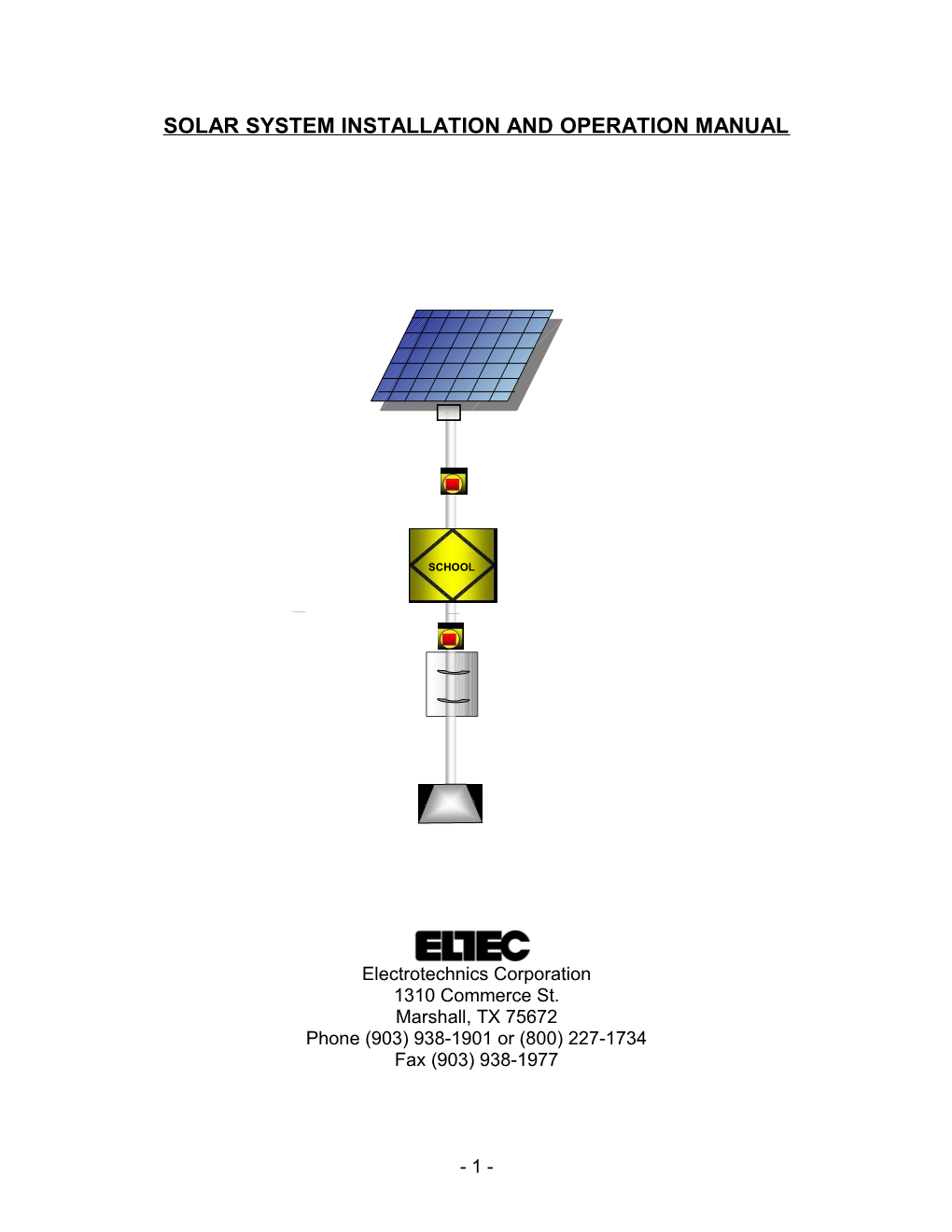 Solar System Installation and Operation Manual