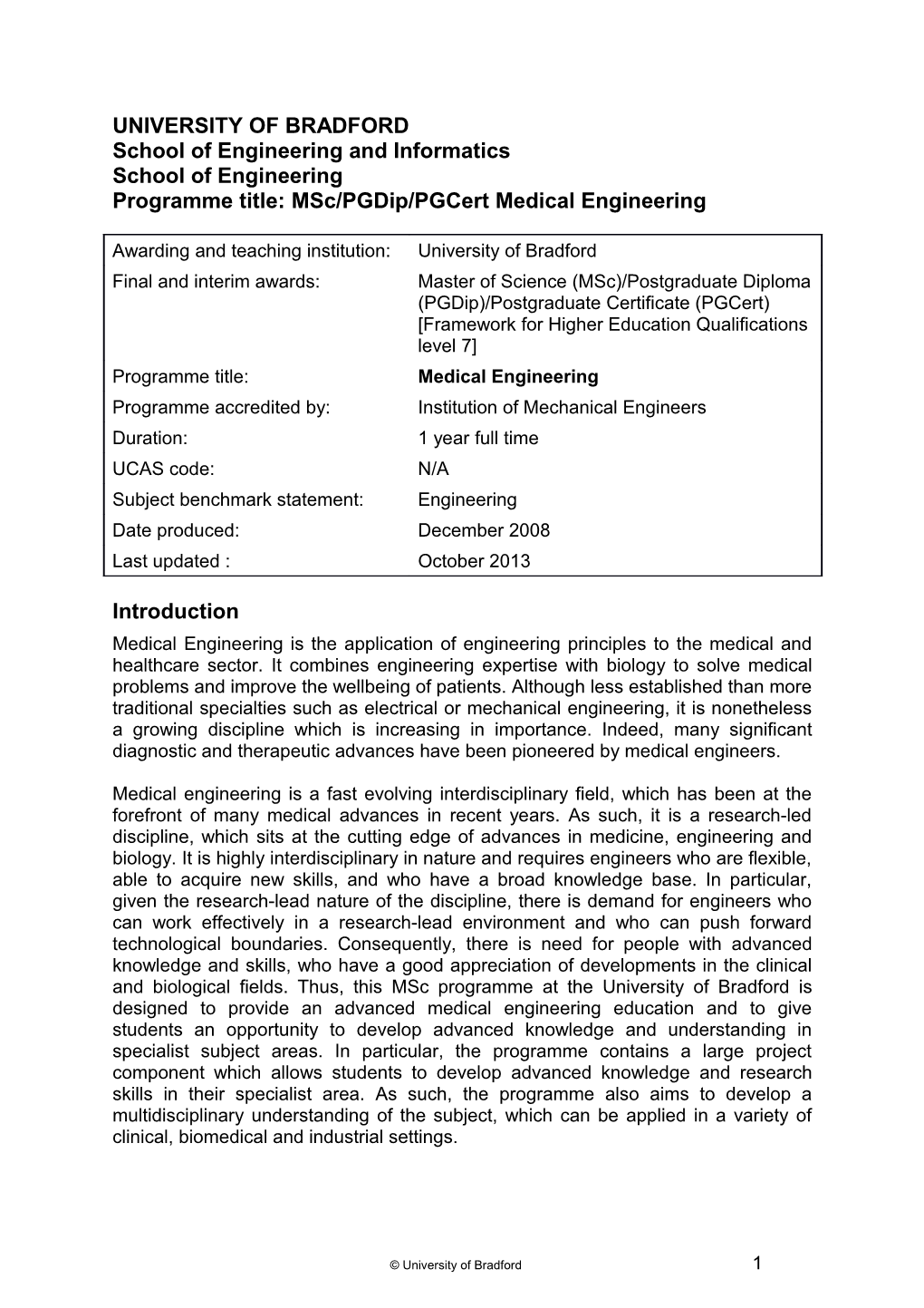 Medical Engineering Msc