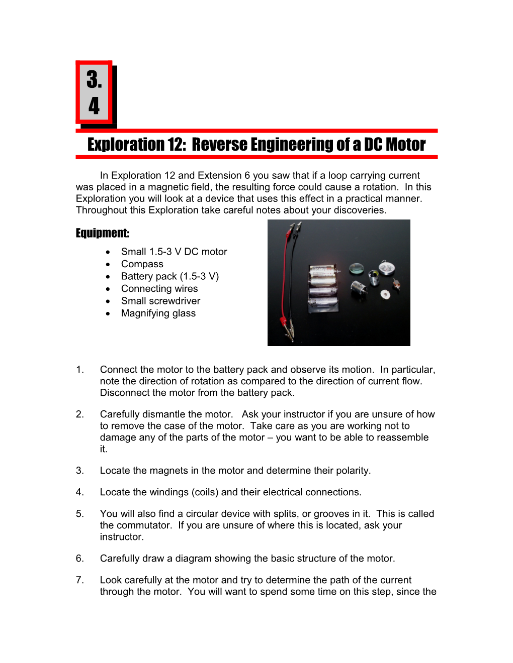 Exploration 12: Reverse Engineering of a DC Motor