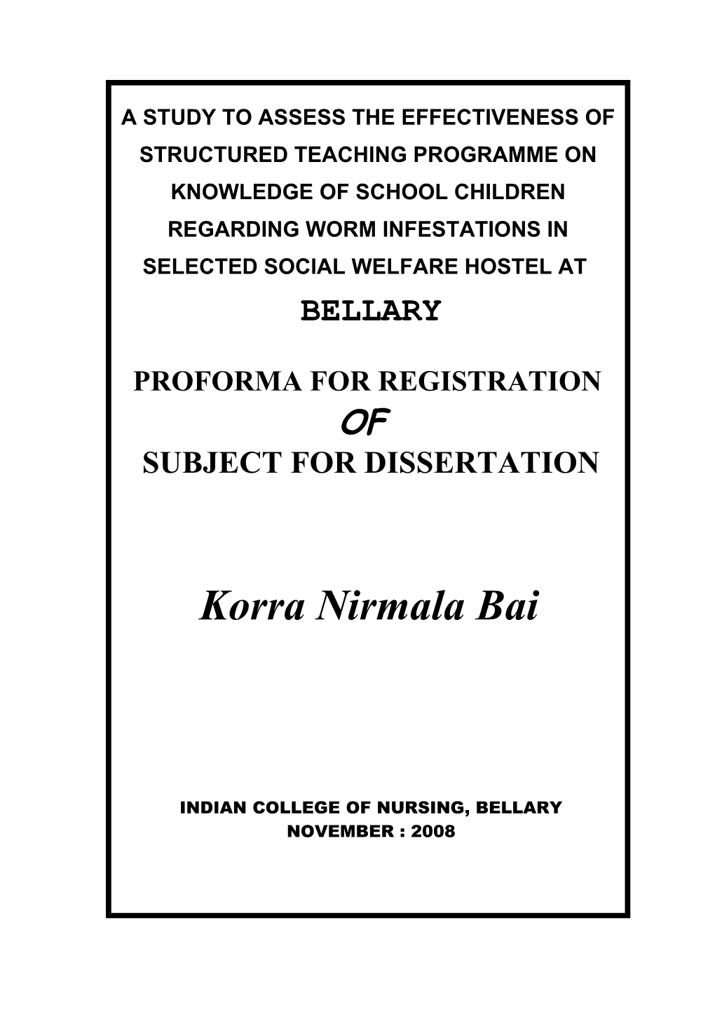 A Study to Assess the Effectiveness of Structured Teaching Programme on Knowledge of School