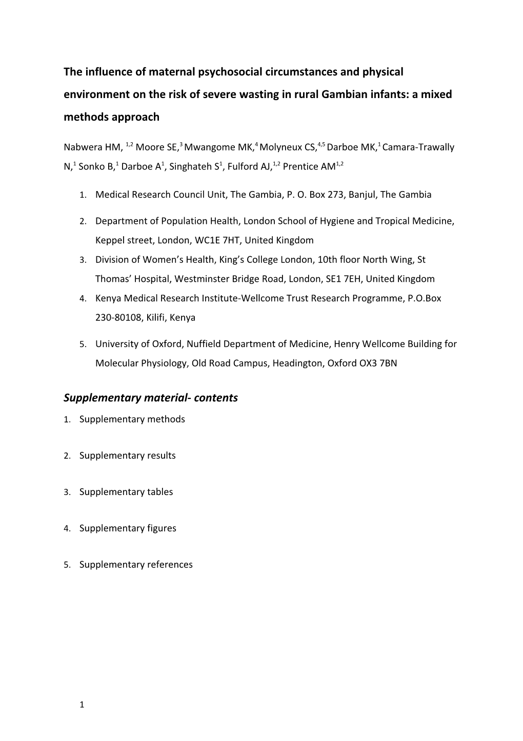 The Influence of Maternal Psychosocial Circumstances and Physical Environment on the Risk