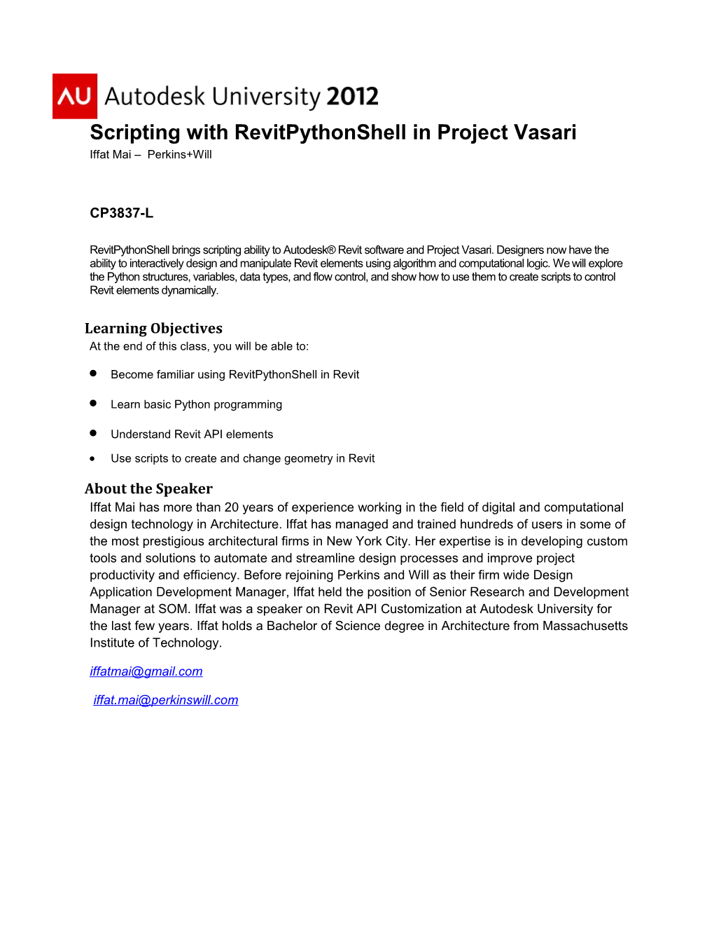 Scripting with Revitpythonshell in Project Vasari