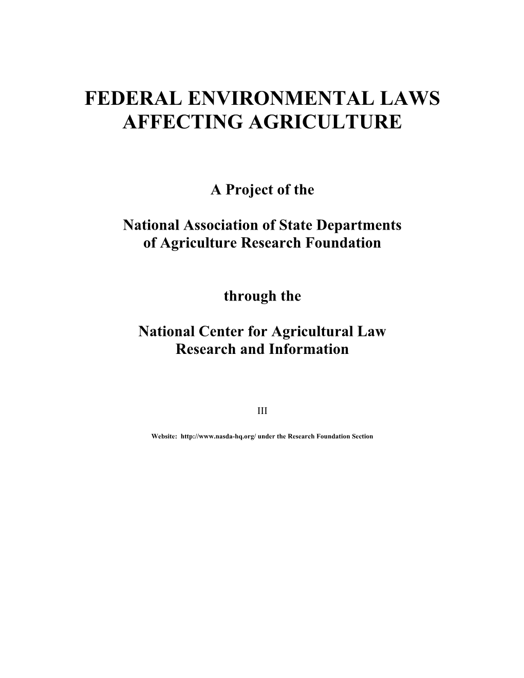 Section I - Laws Federal Section