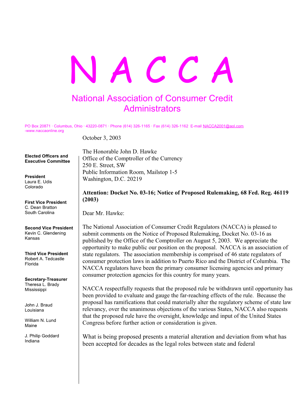 National Association of Consumer Credit
