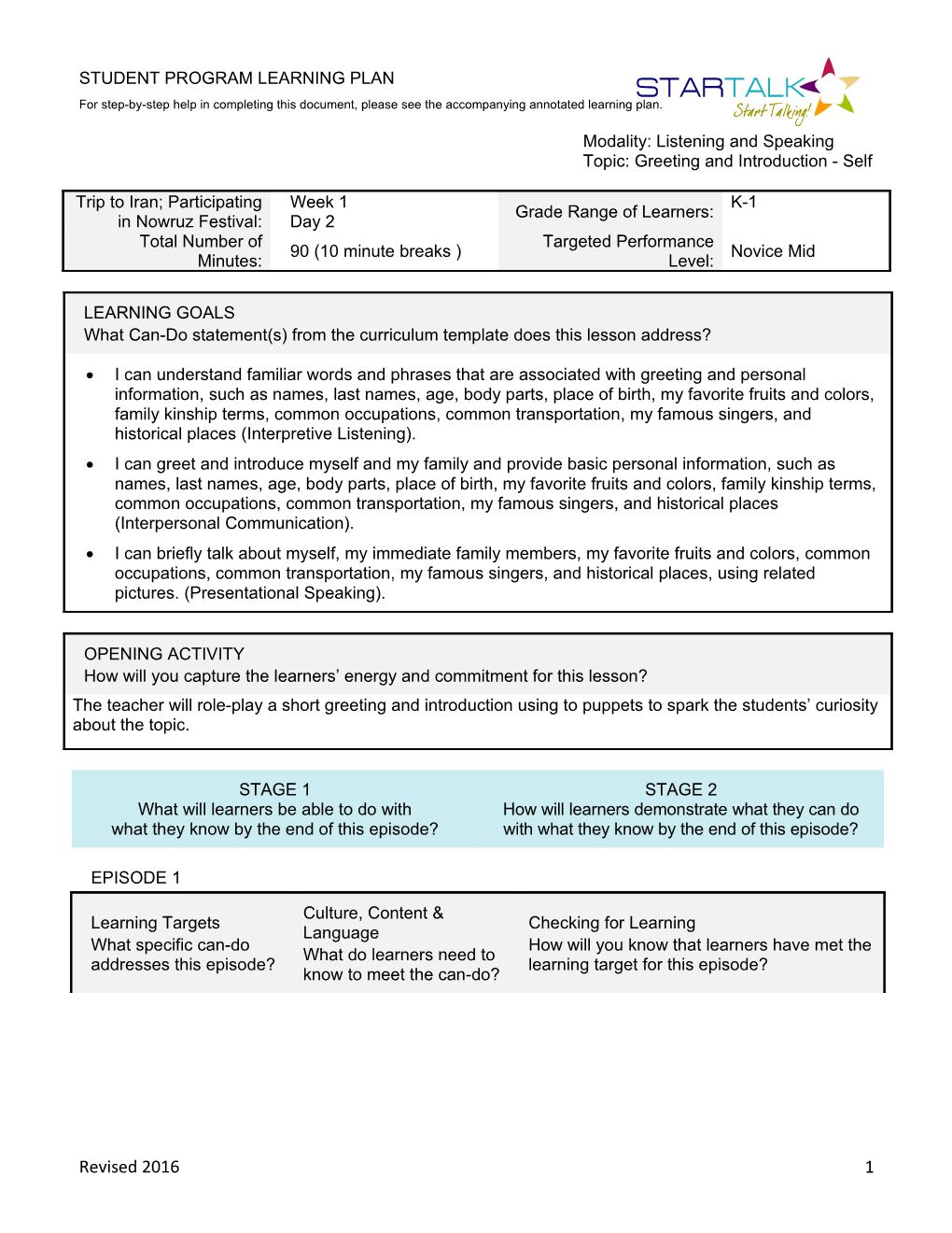 Modality: Listening and Speaking s6