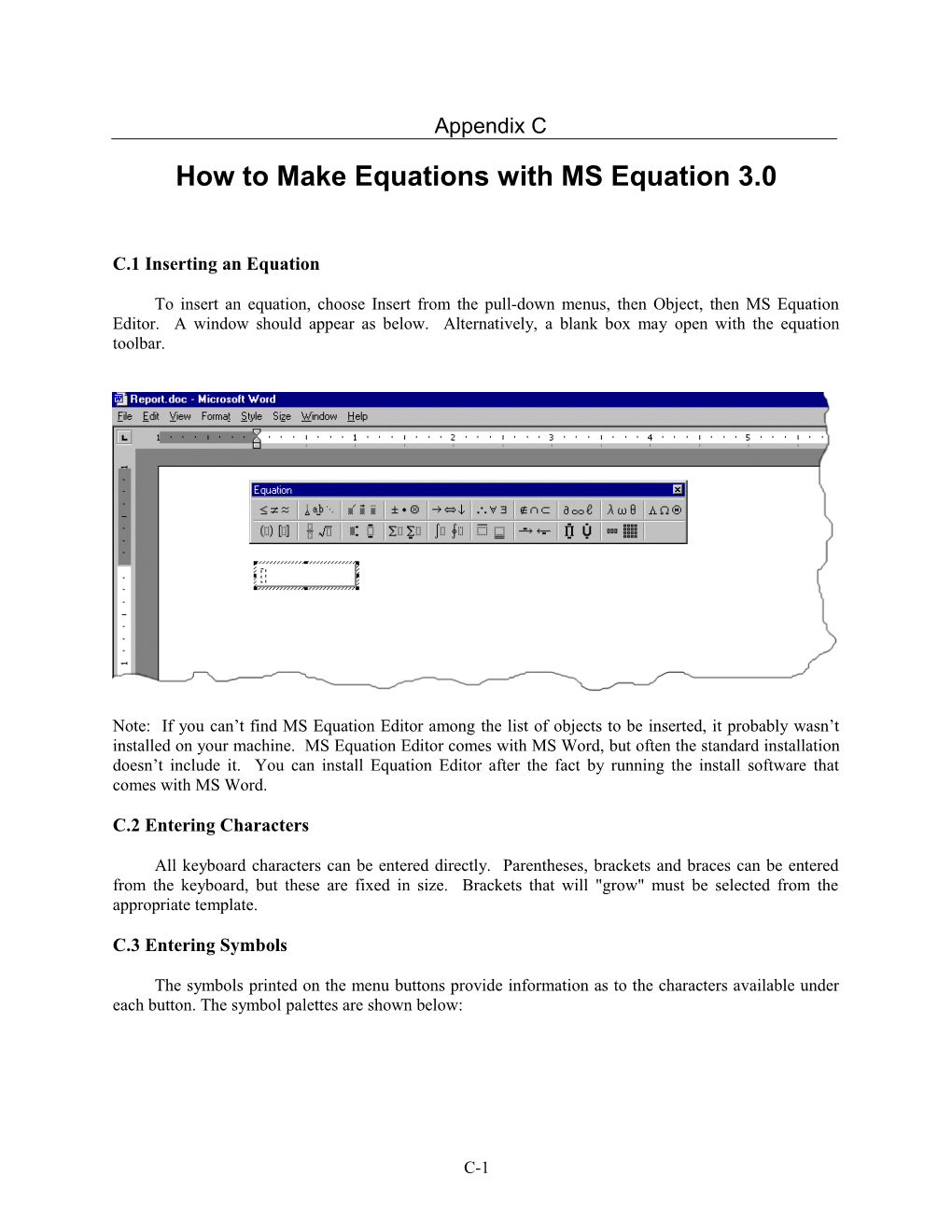 How to Make Equations with MS Equation 3.0