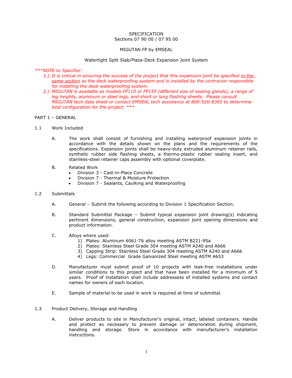 Migutan 3 Part Guide Specification