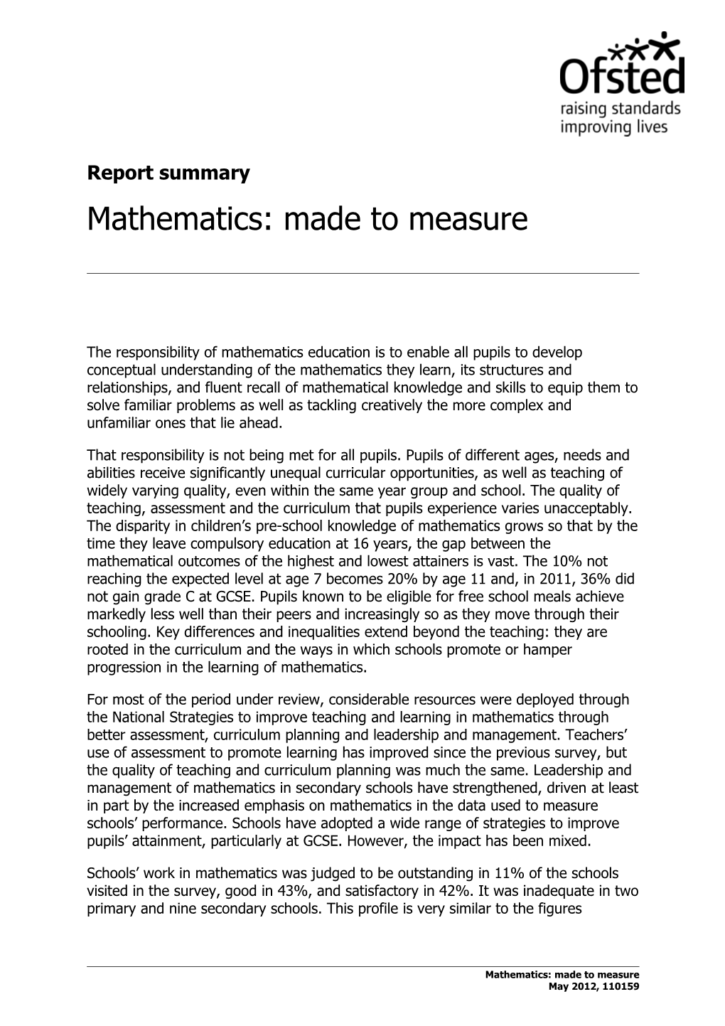 Mathematics: Made to Measure