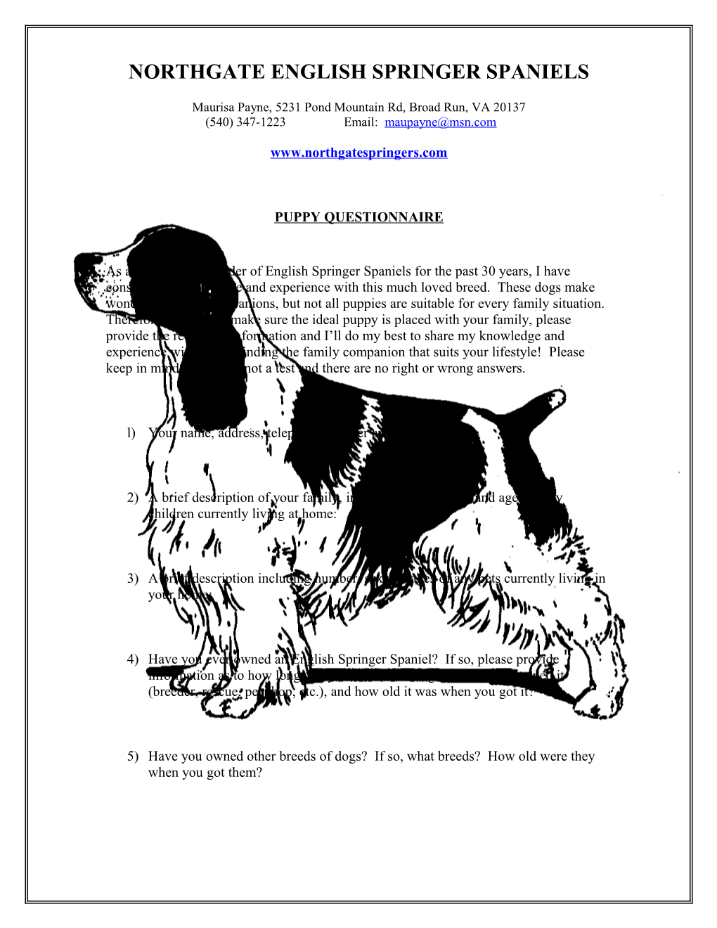 Northgate English Springer Spaniels