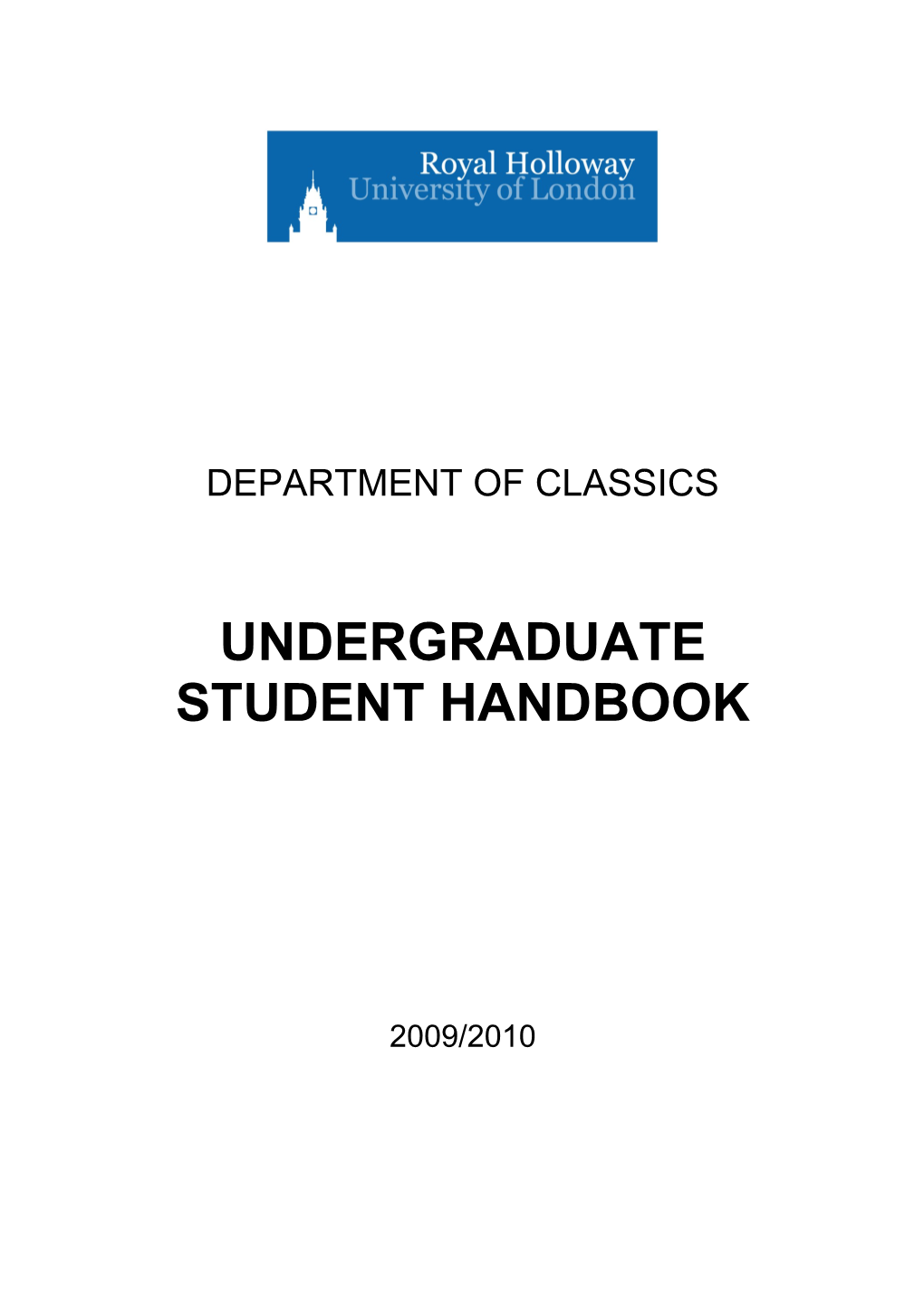 Undergraduate Student Handbook