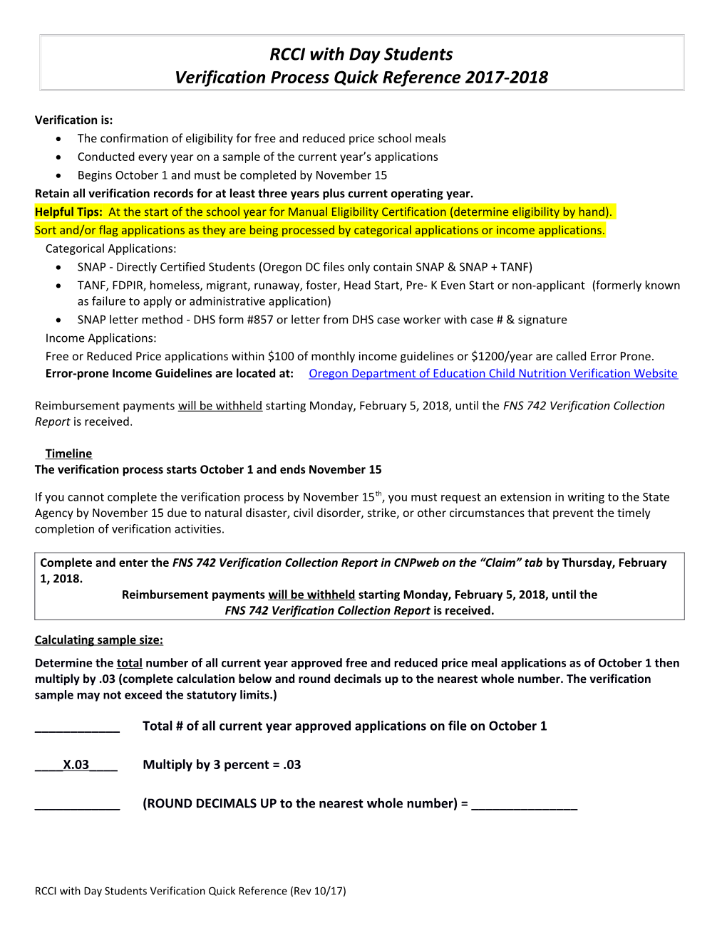 Verification Quick Reference 2006-07