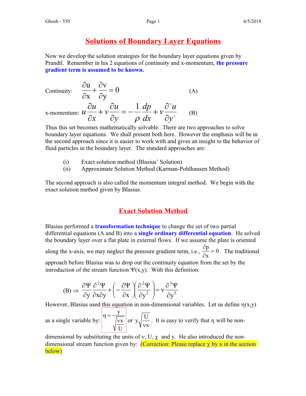 Solutions of Boundary Layer Equations