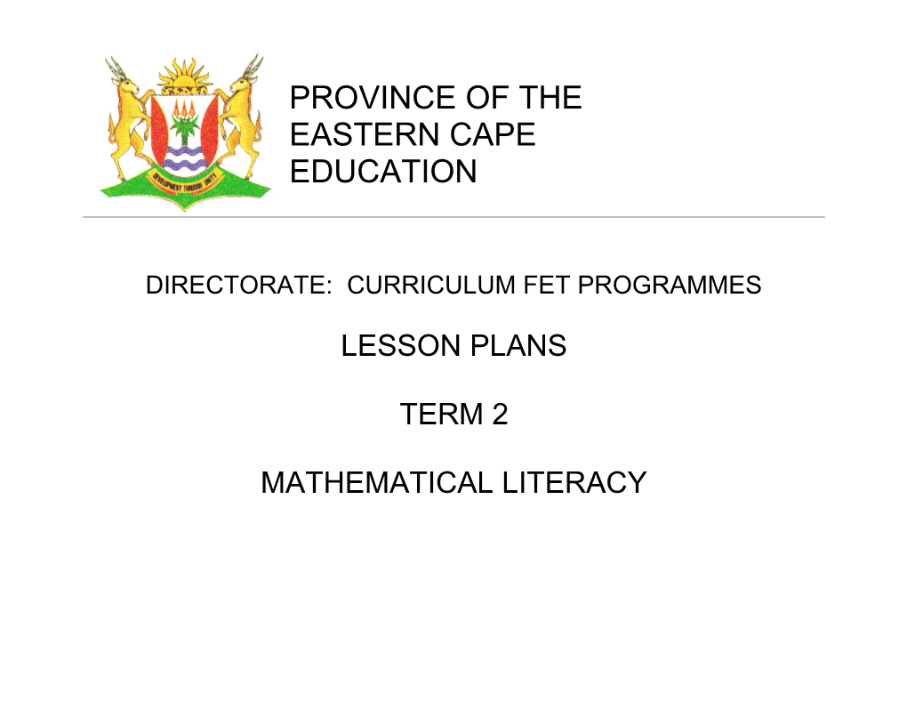 Directorate: Curriculum Fet Programmes