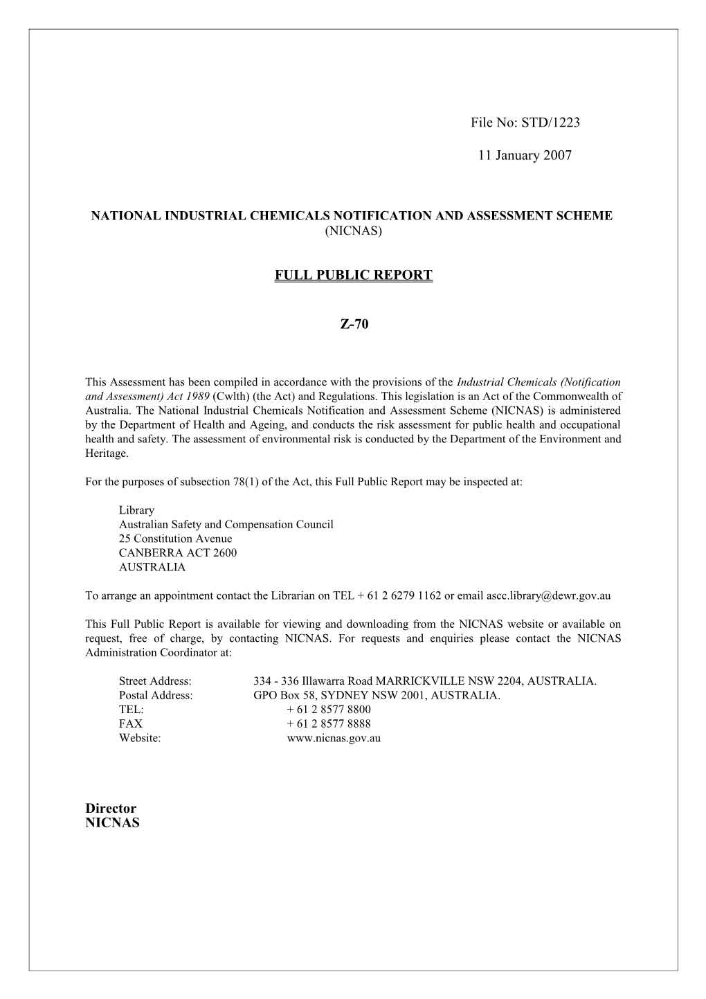 National Industrial Chemicals Notification and Assessment Scheme s53