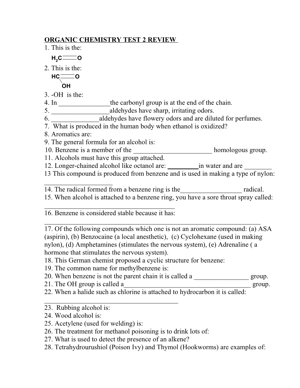 ORGANIC CHEMISTRY: the Chemistry of Carbon Compounds