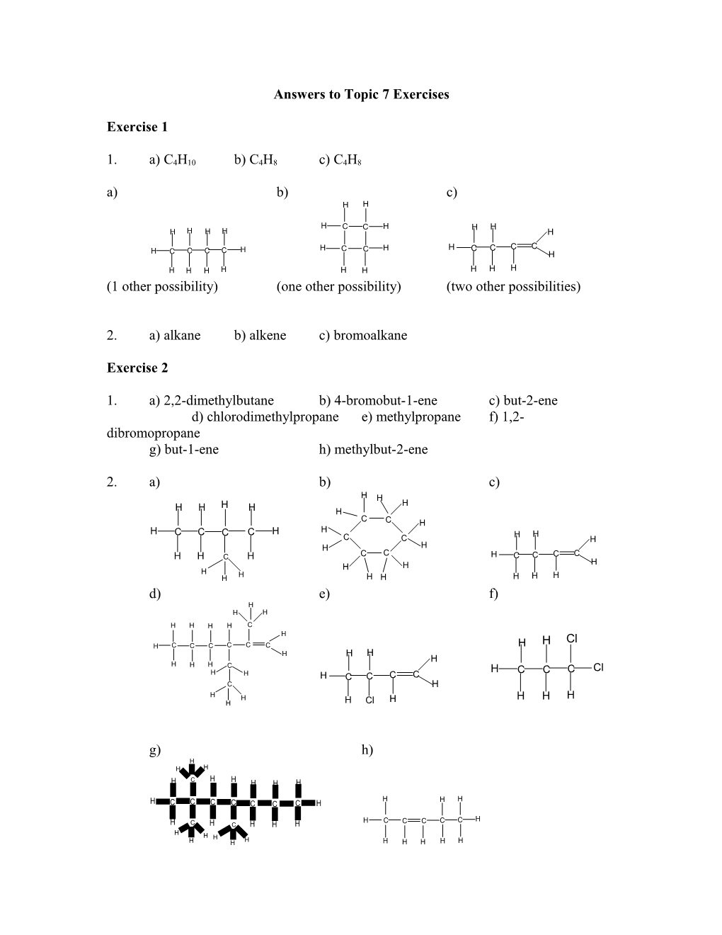 Answers to Topic 7 Exercises