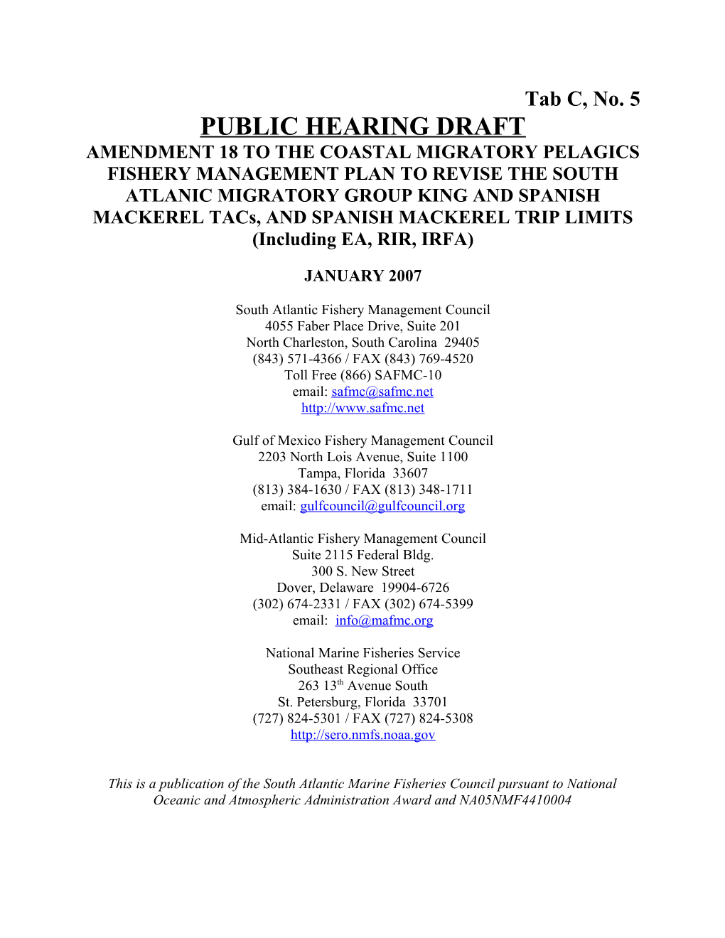 Public Hearing Draft