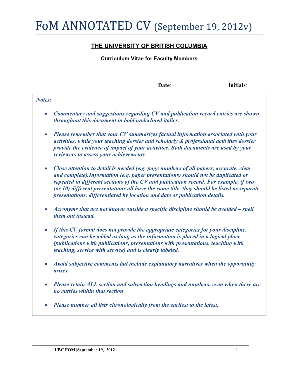 Fom ANNOTATED CV