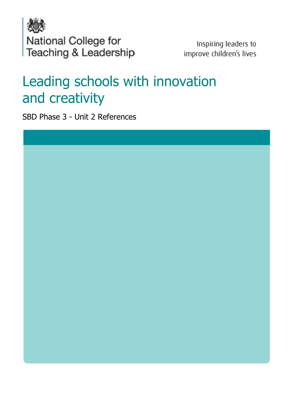 Leading Schools with Innovation and Creativity