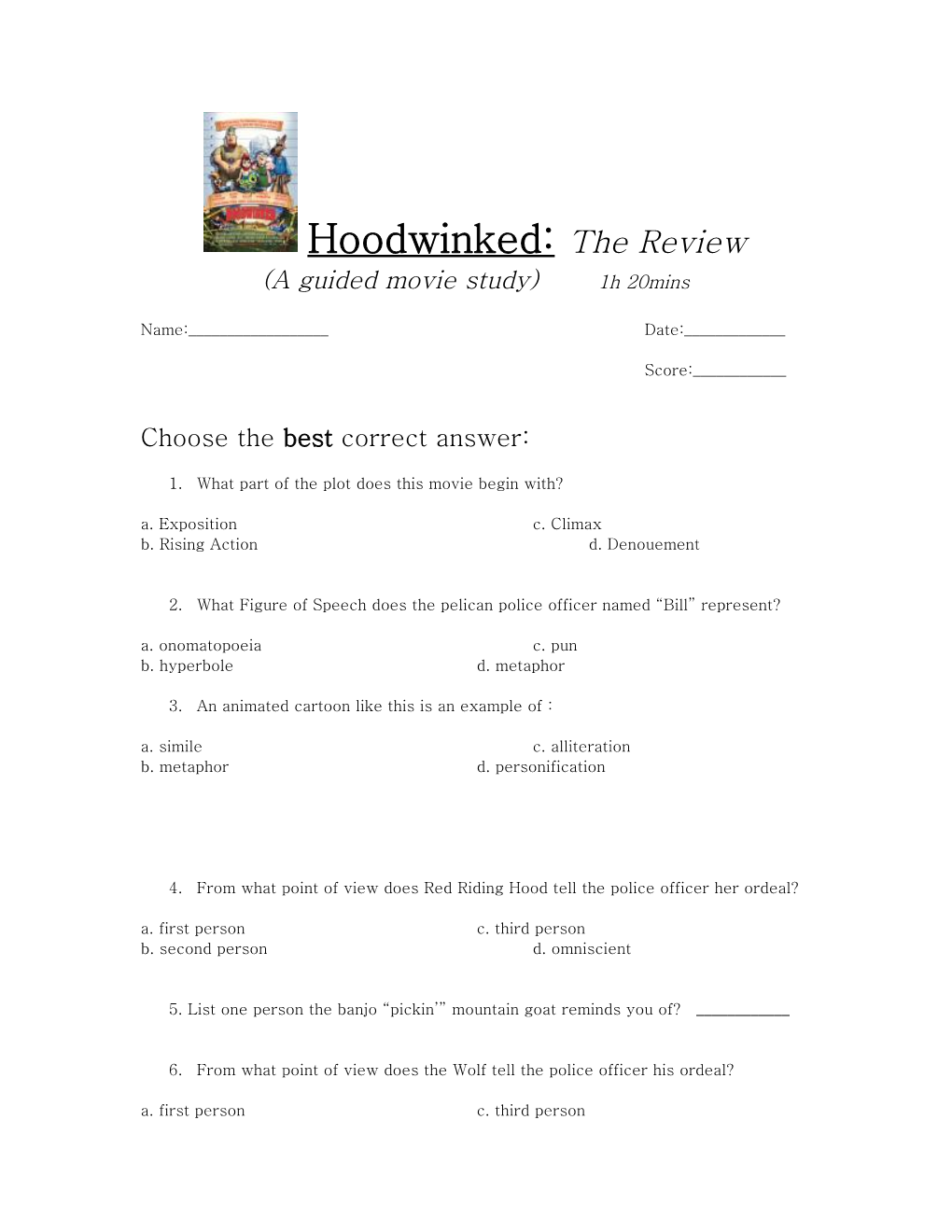 Hoodwinked: the Test