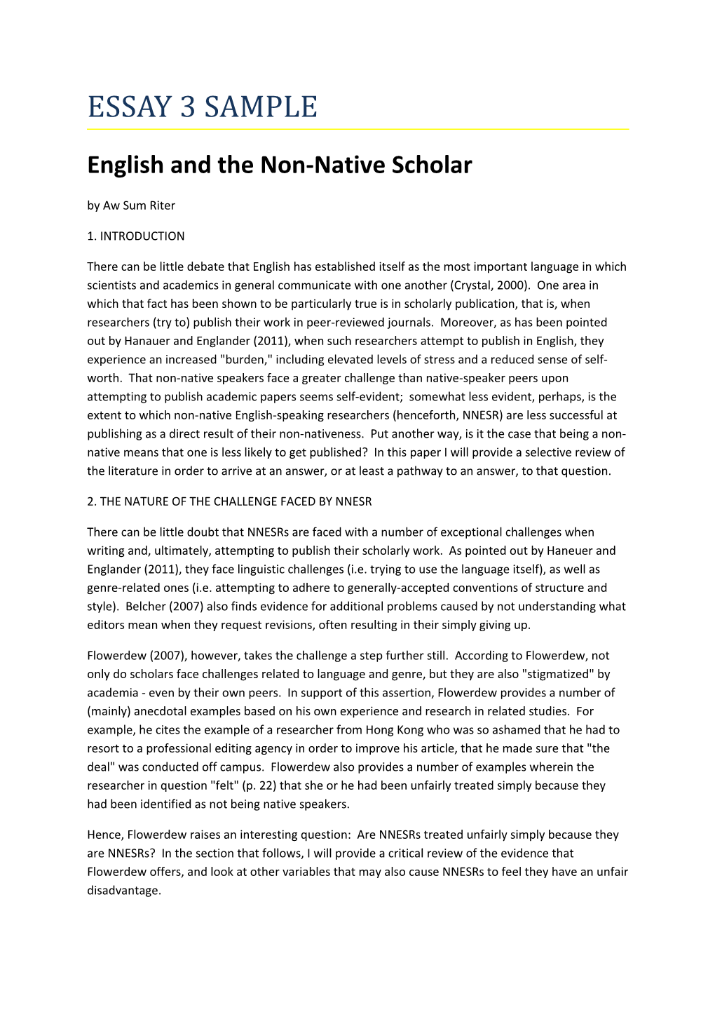 English and the Non-Native Scholar