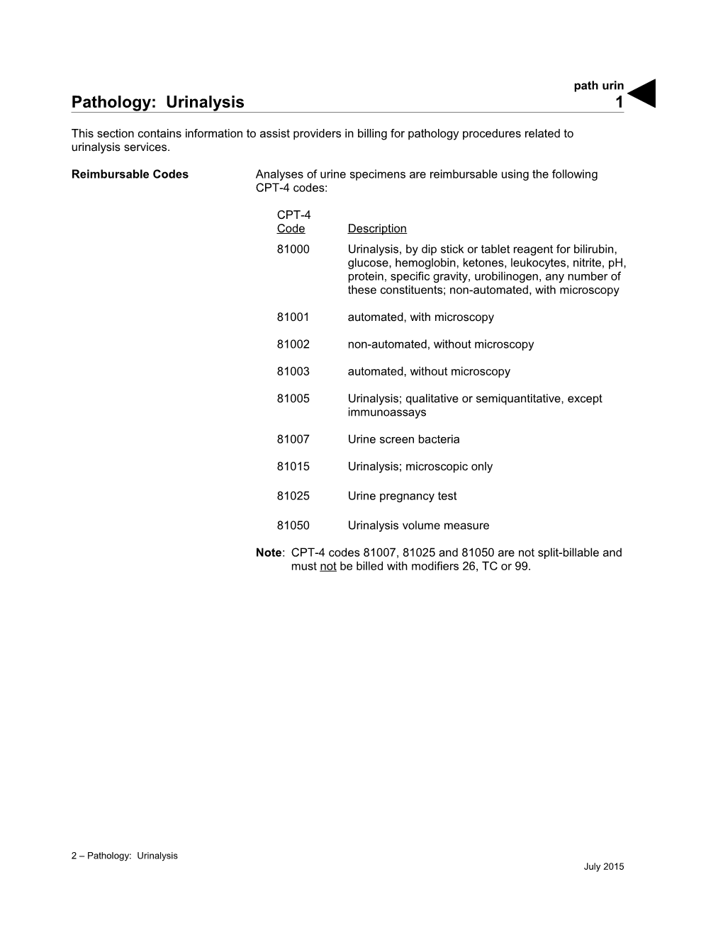 Pathology: Urinalysis (Path Urin)