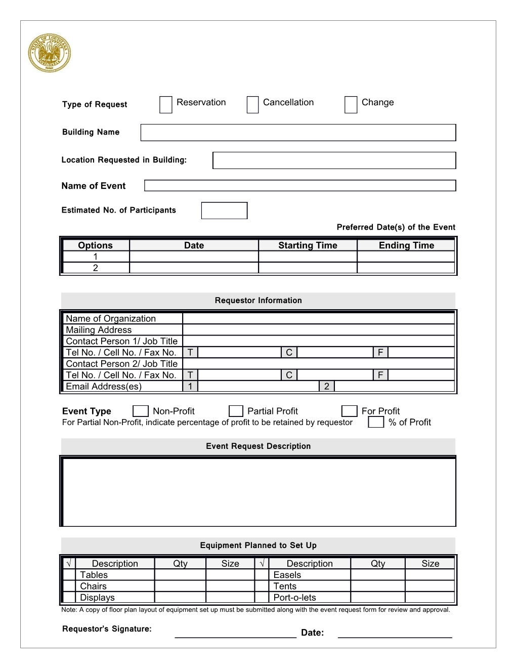 Event Request Form s1