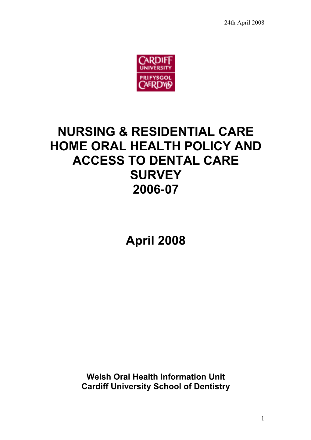 Table 1 Questions Relating to New Residents