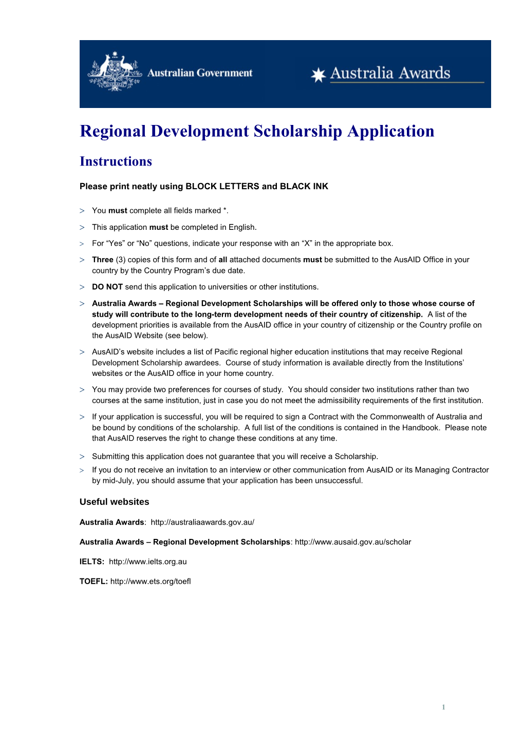 Regional Development Scholarship Application s1