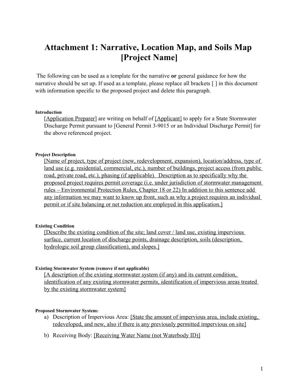 Narrative Guidance/Template for General Permit 3-9015