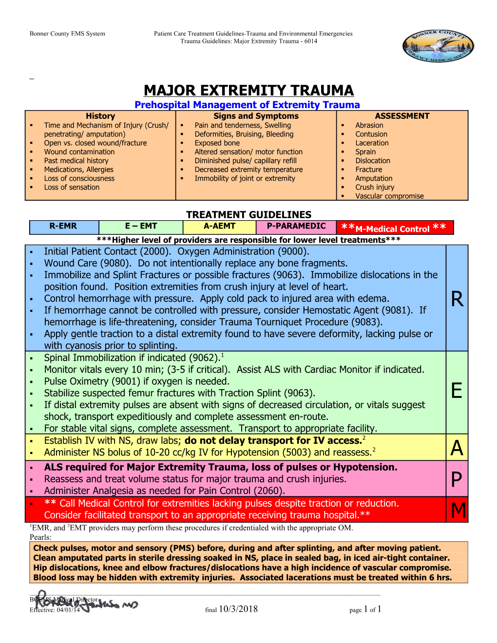 Patient Care Treatment Protocol