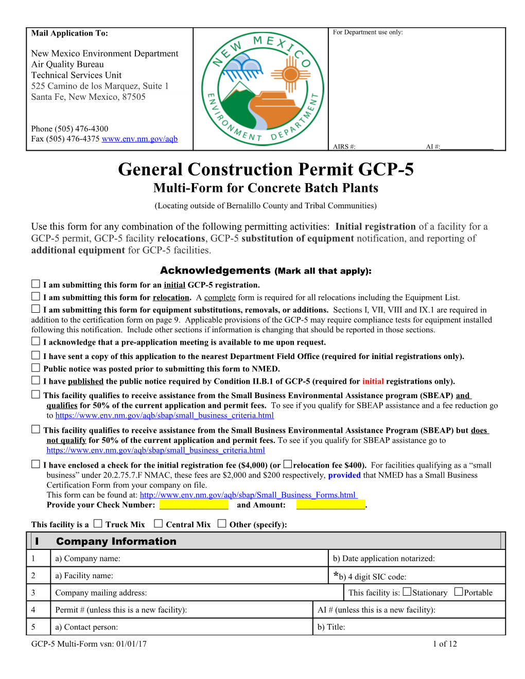 I Am Submitting This Form for an Initial GCP-5 Registration