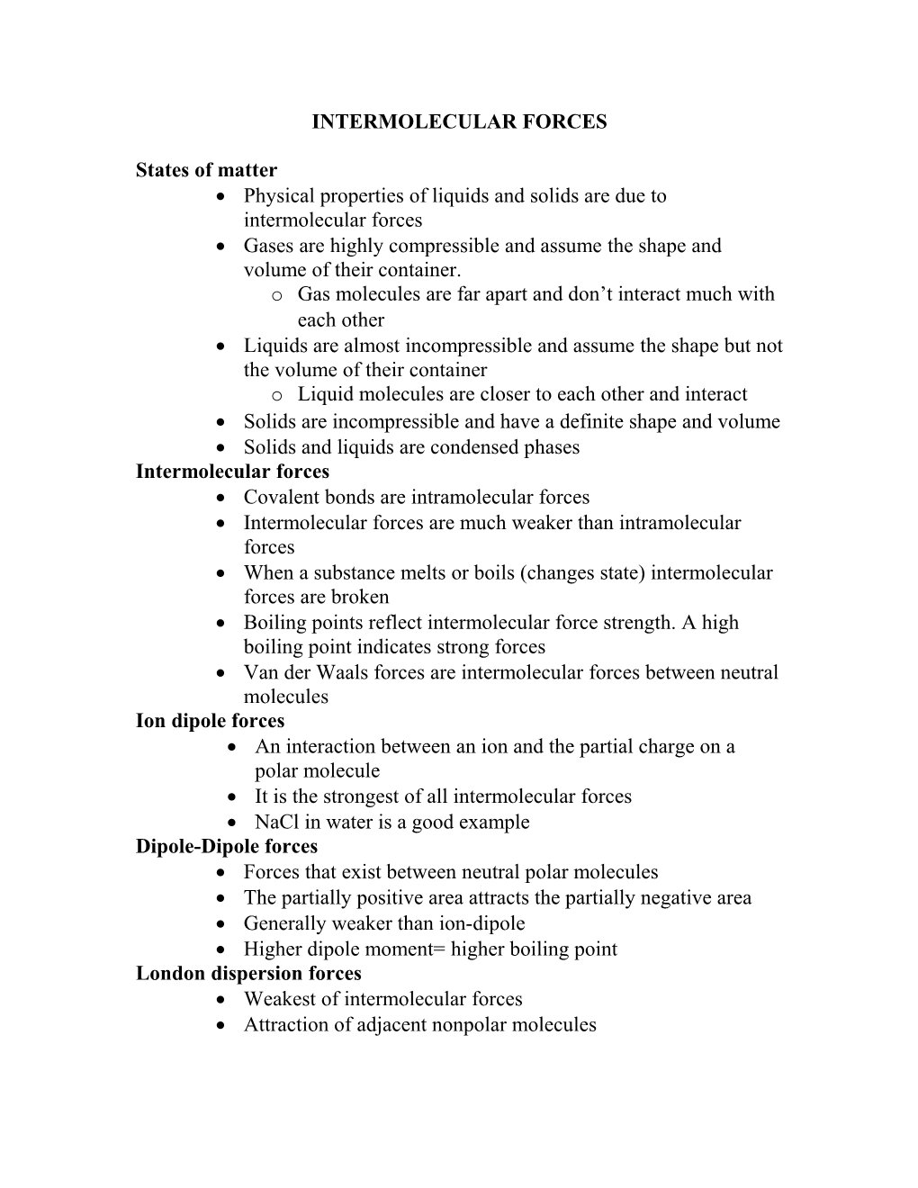 Intermolecular Forces s2