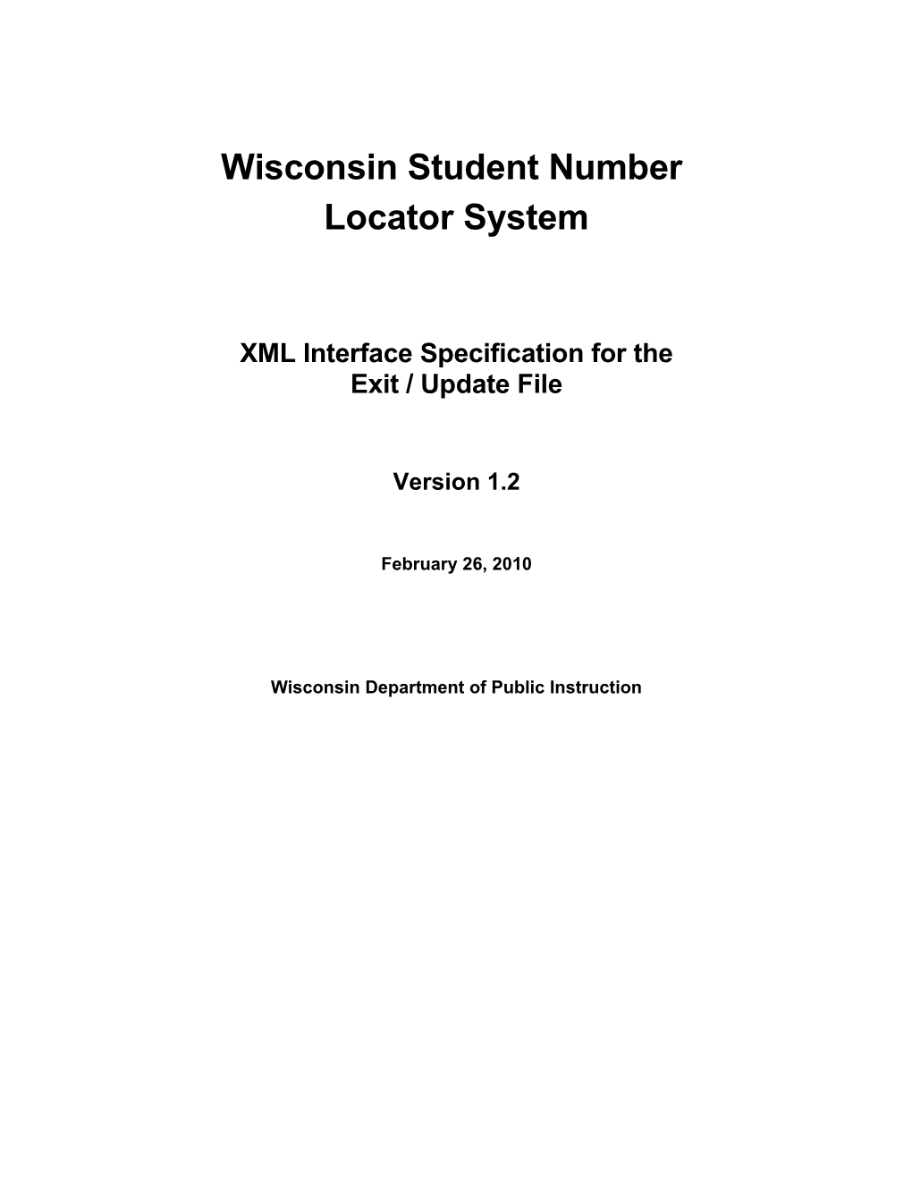 Wisconsin Student Number Locator System