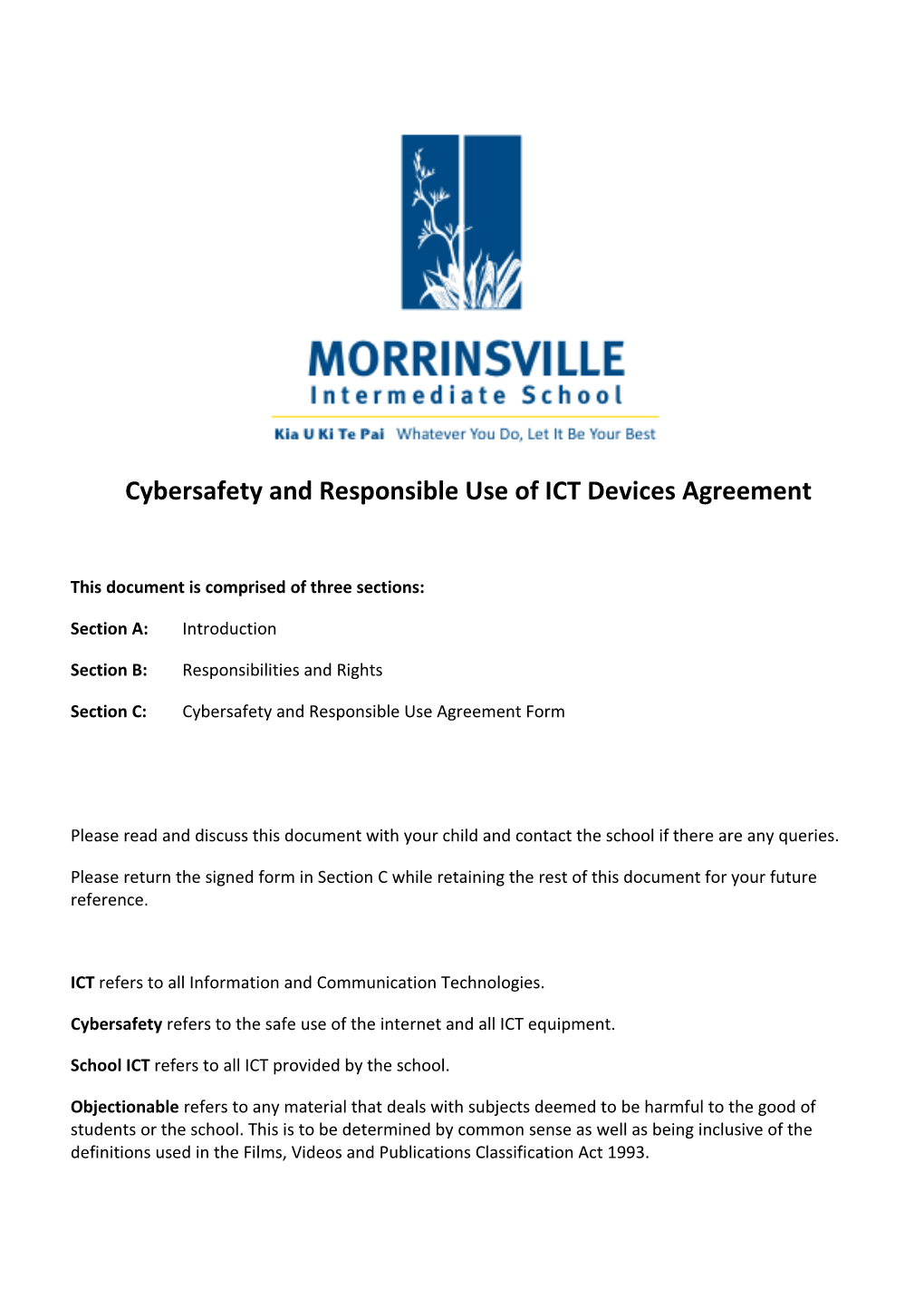 Responsible Use of ICT Devices Agreement