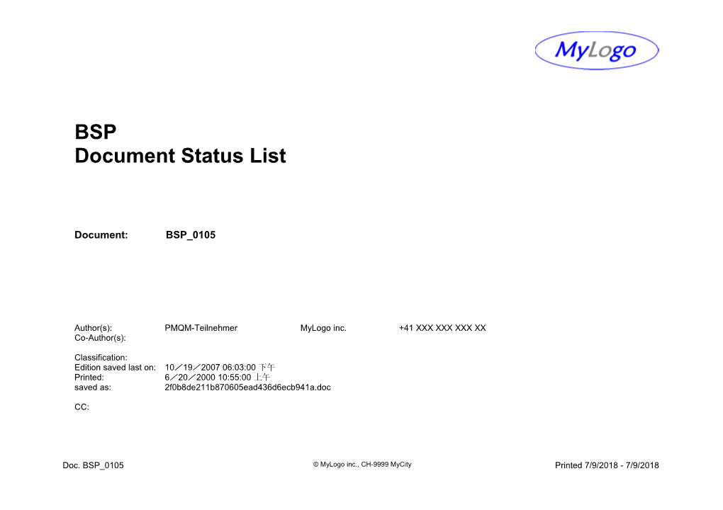 Document Status List