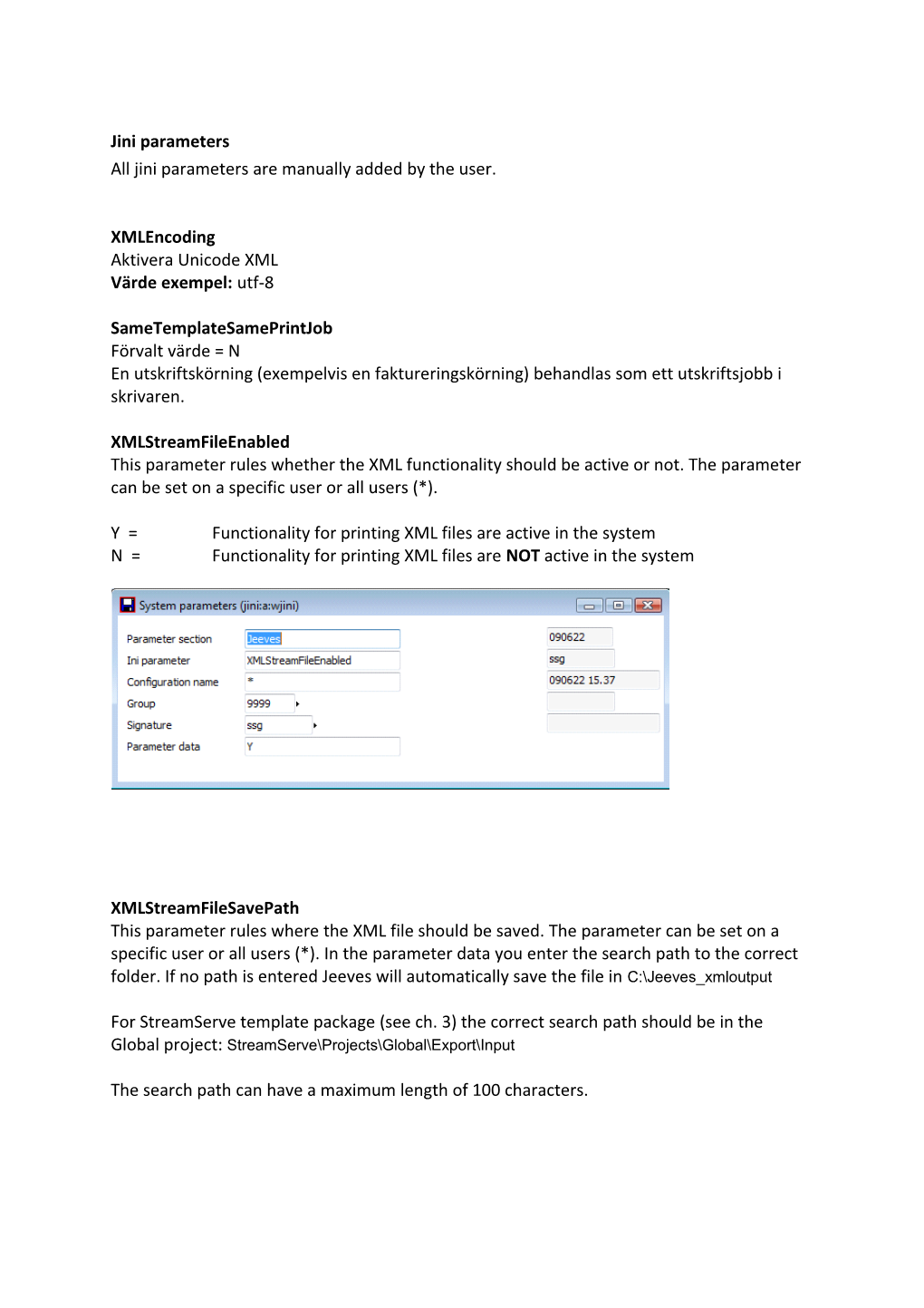 All Jini Parameters Are Manually Added by the User